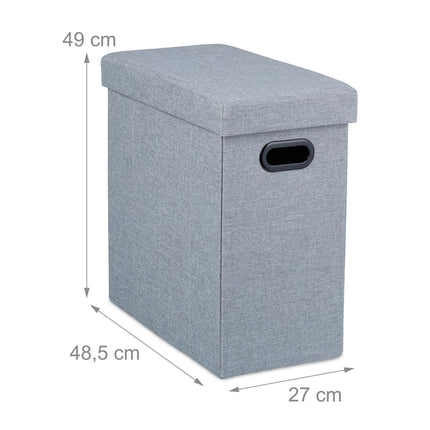 Tabouret gris avec espace de rangement