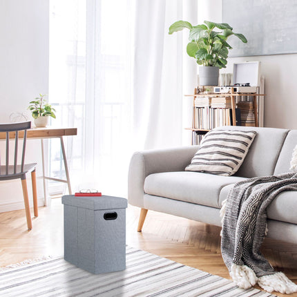 Tabouret gris avec espace de rangement