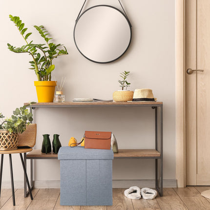 Tabouret gris avec espace de rangement