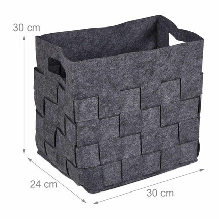 Panier de rangement gris en feutre Lot de 2