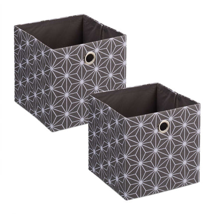 Coffret de rangement gris, lot de 2