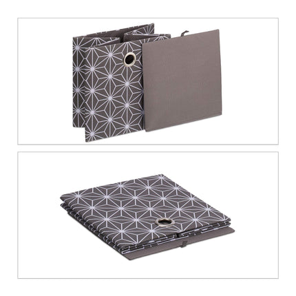 Coffret de rangement gris, lot de 2