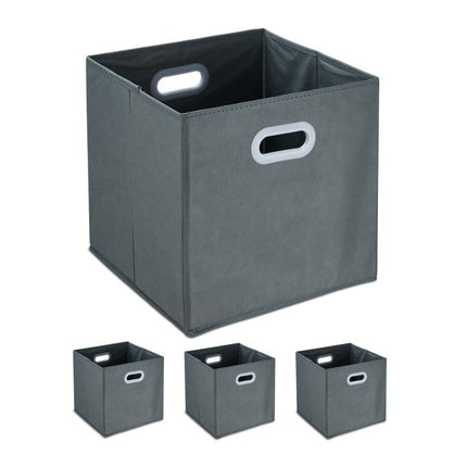 Boîte de rangement grise - lot de 4