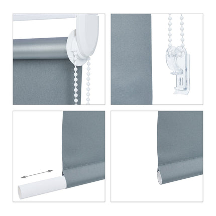 Store enrouleur thermique gris de 220 cm de long
