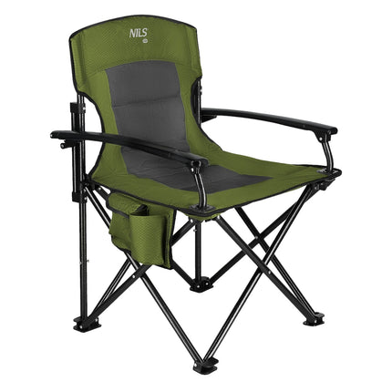 Chaise de camping verte, pliable et légère