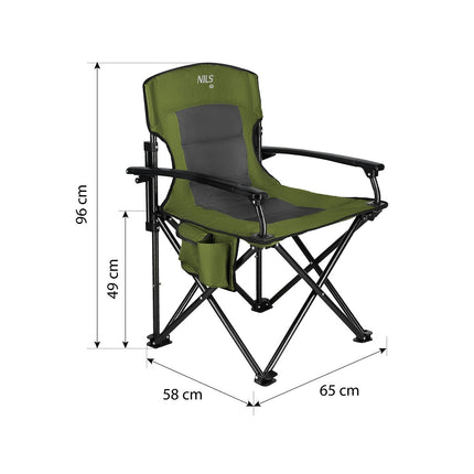 Chaise de camping verte, pliable et légère