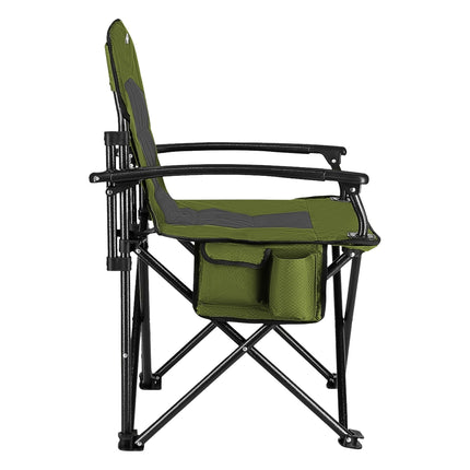 Chaise de camping verte, pliable et légère