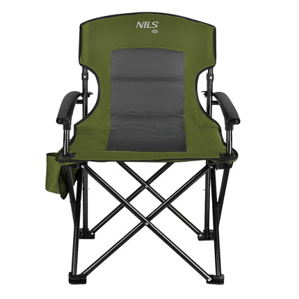 Chaise de camping verte, pliable et légère