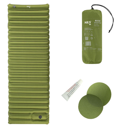 Tapis de camping vert avec pompe intégrée