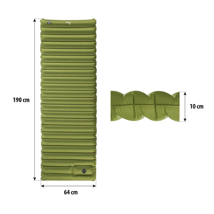Tapis de camping vert avec pompe intégrée