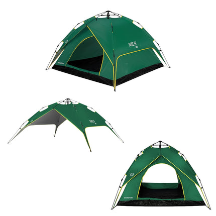 Tente de camping verte, 2 personnes, légère