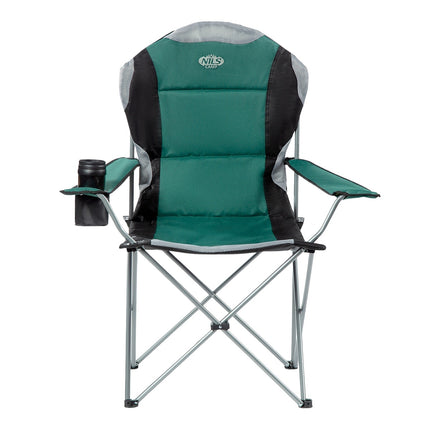 Chaise de camping pliante verte, légère et portable
