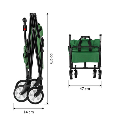 Wagon pliable vert, compact et portable