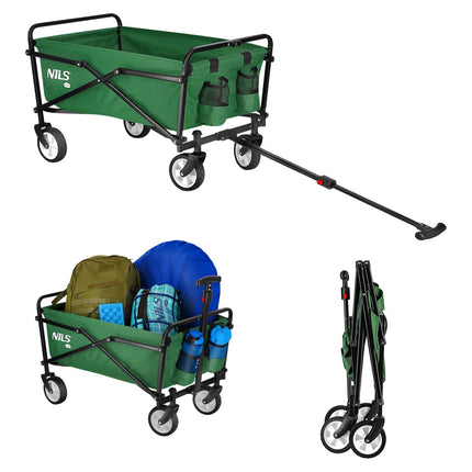 Wagon pliable vert, compact et portable