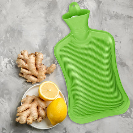 Bouillotte verte 2 L, anti-fuite, anti-douleur