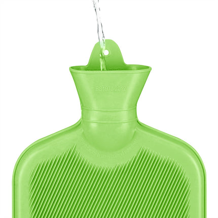 Bouillotte verte 2 L, anti-fuite, anti-douleur