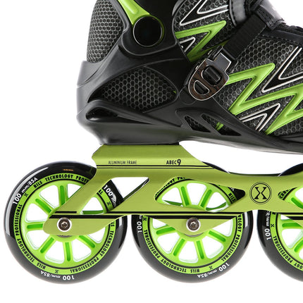Patins à roues alignées verts, taille 39, ajustement réglable