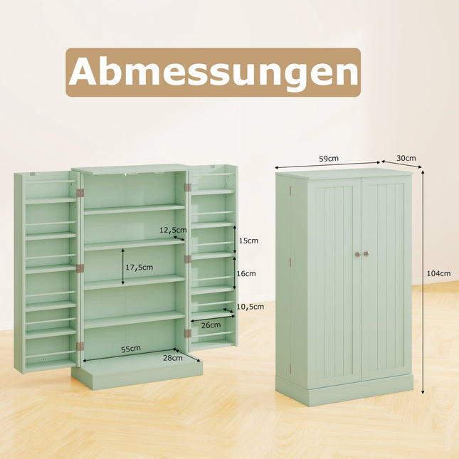 Küchenschrank mit verstellbaren Einlegeböden, grün, 104 cm