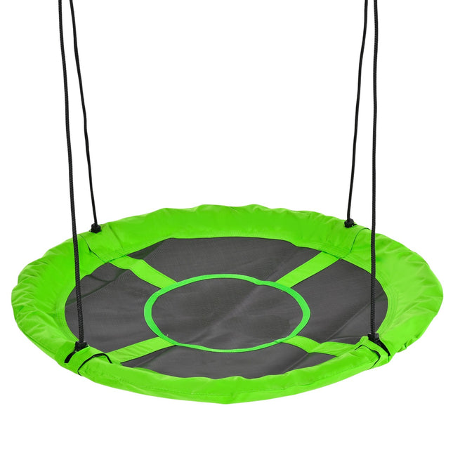 Grüne Nestschaukel, Ø110 cm, verstellbar für 3-12 Jahre, 150 kg Tragkraft