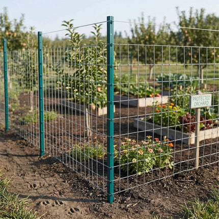 Grüne Stahlzaunpfosten, 90 cm, 10er-Set