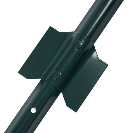 Grüne Stahlzaunpfähle mit Bodenankern, 120 cm, 10er-Set