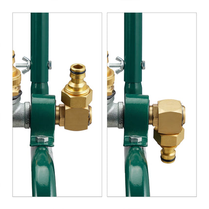 Chariot porte-tuyau en acier vert