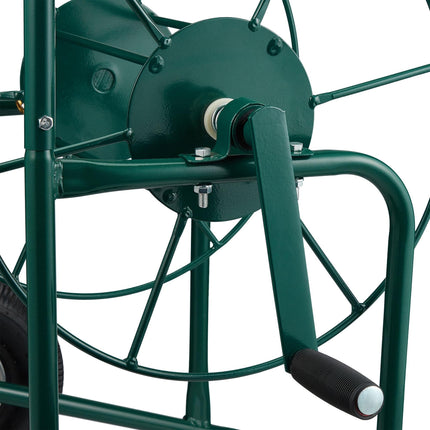 Chariot porte-tuyau en acier vert