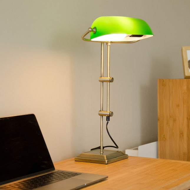 Lampe de banquier verte