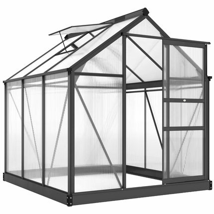 Gewächshaus 3,65 m², Aluminiumrahmen, UV-beständige Platten