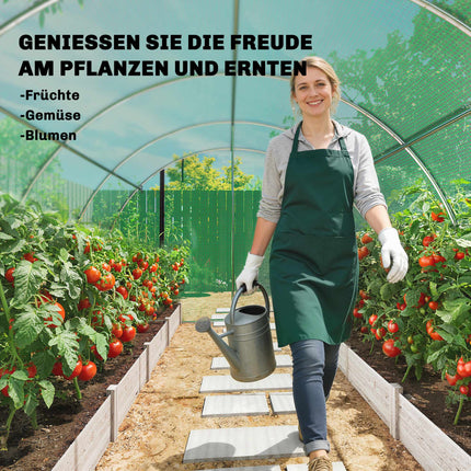 Gewächshaus 4x3x2m mit PE-Abdeckung, Rolltüren & Netzfenstern