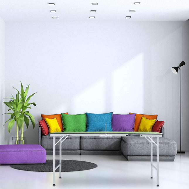 Table de ping-pong verte avec accessoires