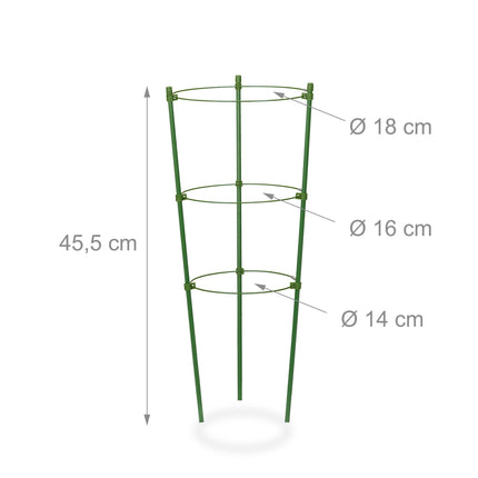 Grüne Pflanzenstützen 45 cm, 4er Set