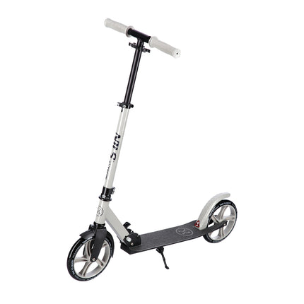 Trottinette grise, pliable, hauteur réglable