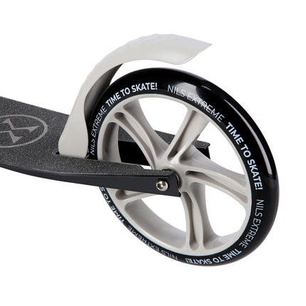 Trottinette grise, pliable, hauteur réglable