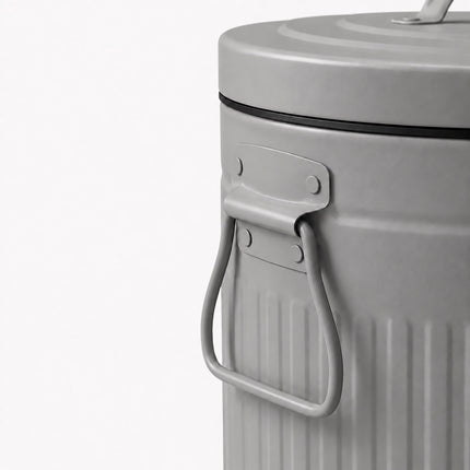 Poubelle à pédale rétro grise, capacité 12 L, couvercle à fermeture douce