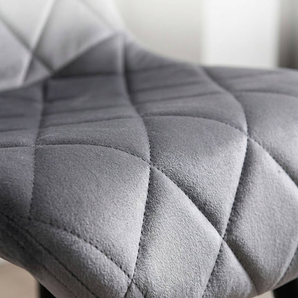 Chaises de salle à manger en velours gris, ensemble de 4 – Modèles modernes rembourrés