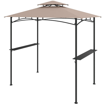 Gazebo avec barbecue 2,44 m x 1,52 m, structure métallique, 2 étagères, 6 crochets