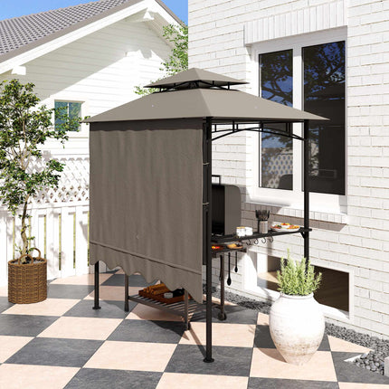 Grillpavillon mit verstellbarem Dach und Ablagen