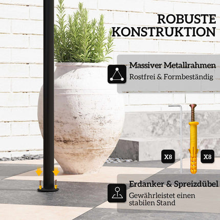 Grillpavillon mit verstellbarem Dach und Ablagen