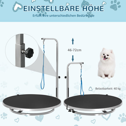 Trimmtisch – Drehbare, rutschfeste Oberfläche, verstellbarer Arm
