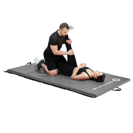 Matelas de gymnastique pliable, 2400 x 1200 mm, gris