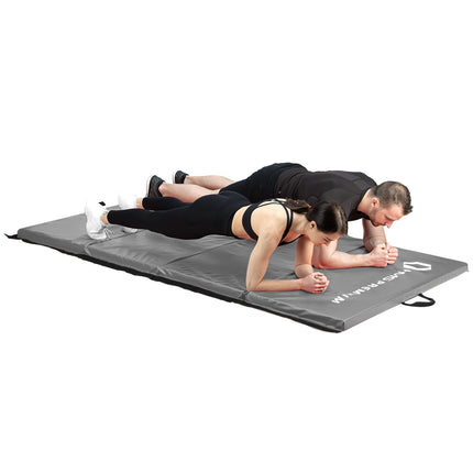 Matelas de gymnastique pliable, 2400 x 1200 mm, gris