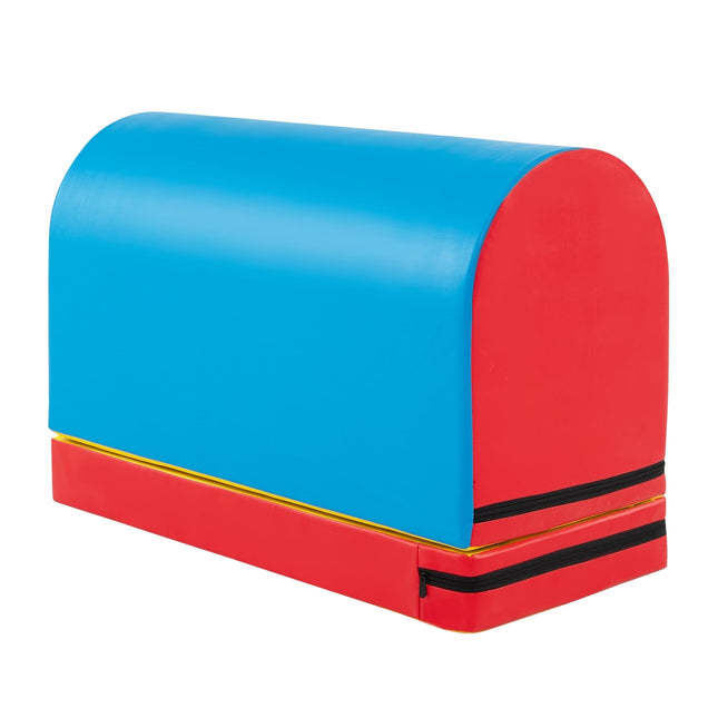 Tapis de saut de cheval de gymnastique, amovible, 90 x 40 x 60 cm, bleu/rouge