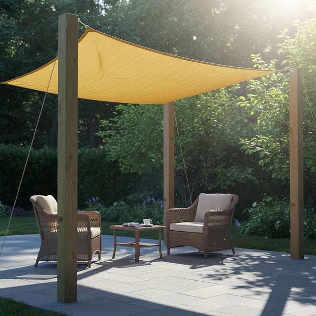 Voile d'ombrage en PEHD avec œillets, protection solaire respirante
