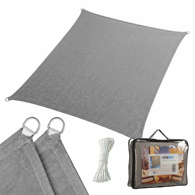 Voile d'ombrage en PEHD avec œillets - Protection solaire, différentes tailles