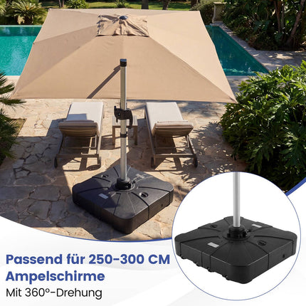 HDPE-Schirmständer mit Rollen, 130 kg, befüllbar, Schwarz