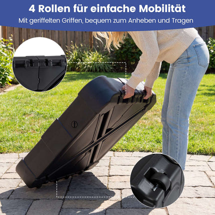 HDPE-Schirmständer mit Rollen, 130 kg, befüllbar, Schwarz