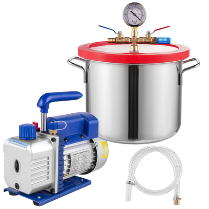 HVAC Vacuum Pump, 3 CFM Single Stage, 1.5 Gallon Chamber