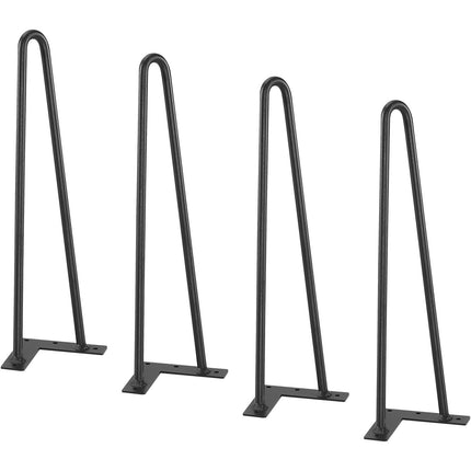 Hairpin Table Legs, 16 Inch, Set of 4, Steel, 500 lb