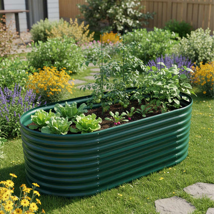 Lit de jardin surélevé demi-rond en métal galvanisé